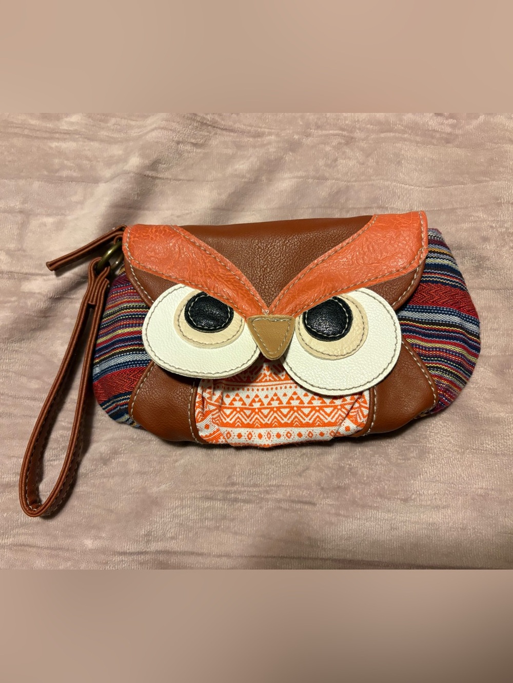 Whimsical Owl Wristlet